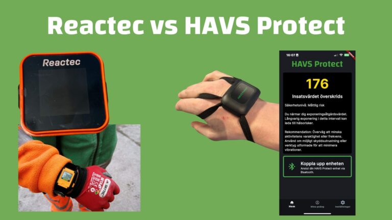 Reactec HAVWEAR vs. HAVS Protect vibrationsmätare